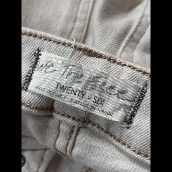 Free People Jeans 26 Womens Ivory Skinny Ankle Frayed Hem High Rise - Picture 8 of 10